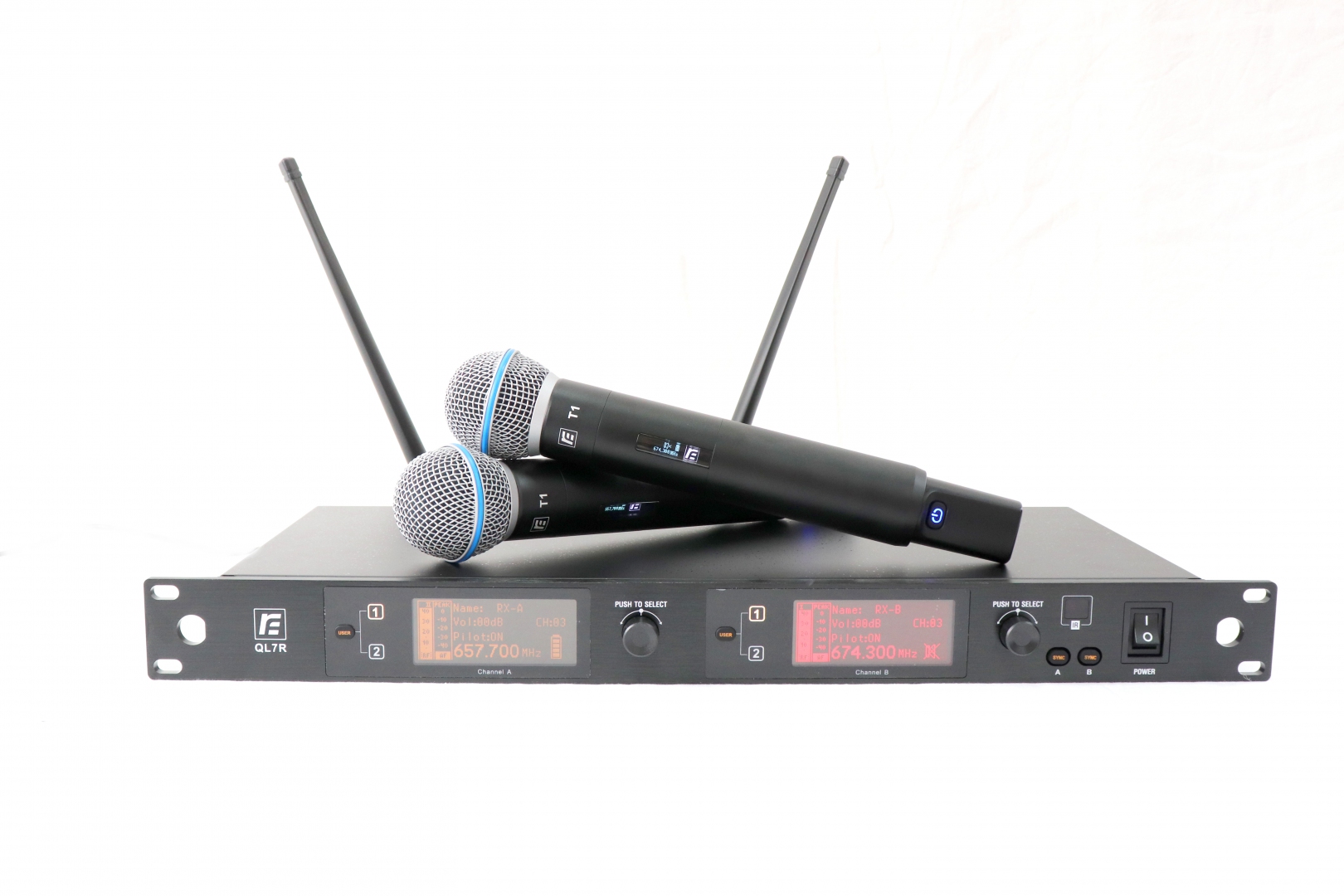 RFIntell QL7R/T1-B 720,500-754,000 МГц 2-канальная радиосистема с 2-мя ручными микрофонами в Кызыле